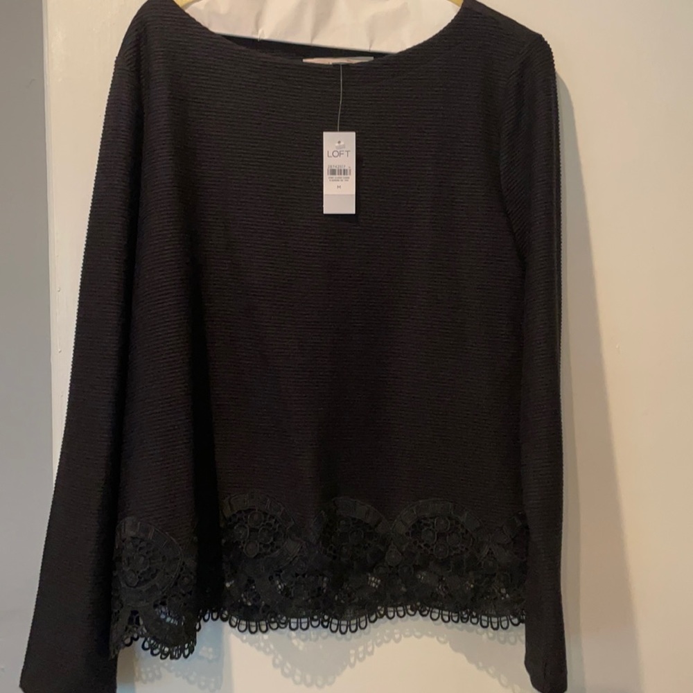 Loft lace hem sweater